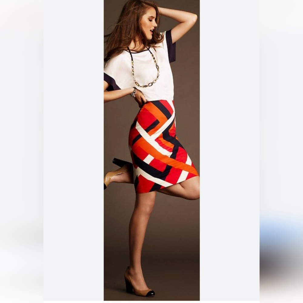 Ann Taylor Loft multicolored pleated skirt